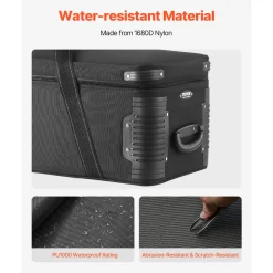 VEVOR Studio Equipment Trolley Case, 46.46 x 14.57 x 11.81 in / 118 x 37 x 30 cm, Rolling Camera Bag, Carrying Bag with Wheels Straps Padded Compartment Handle, for Light Stands, Tripods, Telescopes