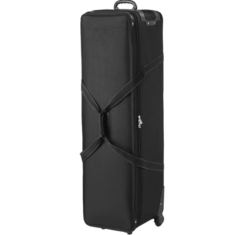 VEVOR Studio Equipment Trolley Case, 51.57 x 14.37 x 14.96 in / 131 x 36.5 x 38 cm, Rolling Camera Bag, Carrying Bag with Wheels Straps Padded Compartment Handle, for Light Stands, Tripods, Telescopes