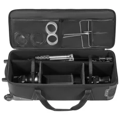 VEVOR Studio Equipment Trolley Case, 35.83 x 11.81 x 14 in / 91 x 30 x 35.5 cm, Rolling Camera Bag, Carrying Bag with Wheels Straps Padded Compartment Handle, for Light Stands, Tripods, Telescopes