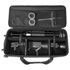 VEVOR Studio Equipment Trolley Case, 35.83 x 11.81 x 14 in / 91 x 30 x 35.5 cm, Rolling Camera Bag, Carrying Bag with Wheels Straps Padded Compartment Handle, for Light Stands, Tripods, Telescopes