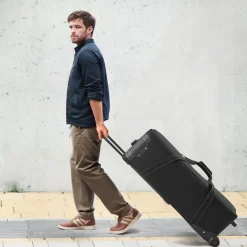 VEVOR Studio Equipment Trolley Case, 35.83 x 11.81 x 14 in / 91 x 30 x 35.5 cm, Rolling Camera Bag, Carrying Bag with Wheels Straps Padded Compartment Handle, for Light Stands, Tripods, Telescopes