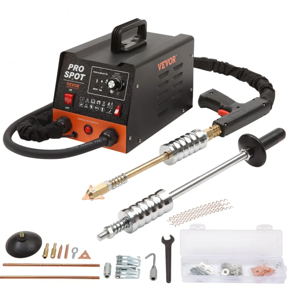VEVOR Stud Welder Dent Repair Kit, 3KW Spot Welder Dent Puller with 6 Welding Modes, Auto Body Spot Welding Dent Puller Machine & 16 Types of Welding Accessories for Car, Truck, Motorcycle Dent Repair