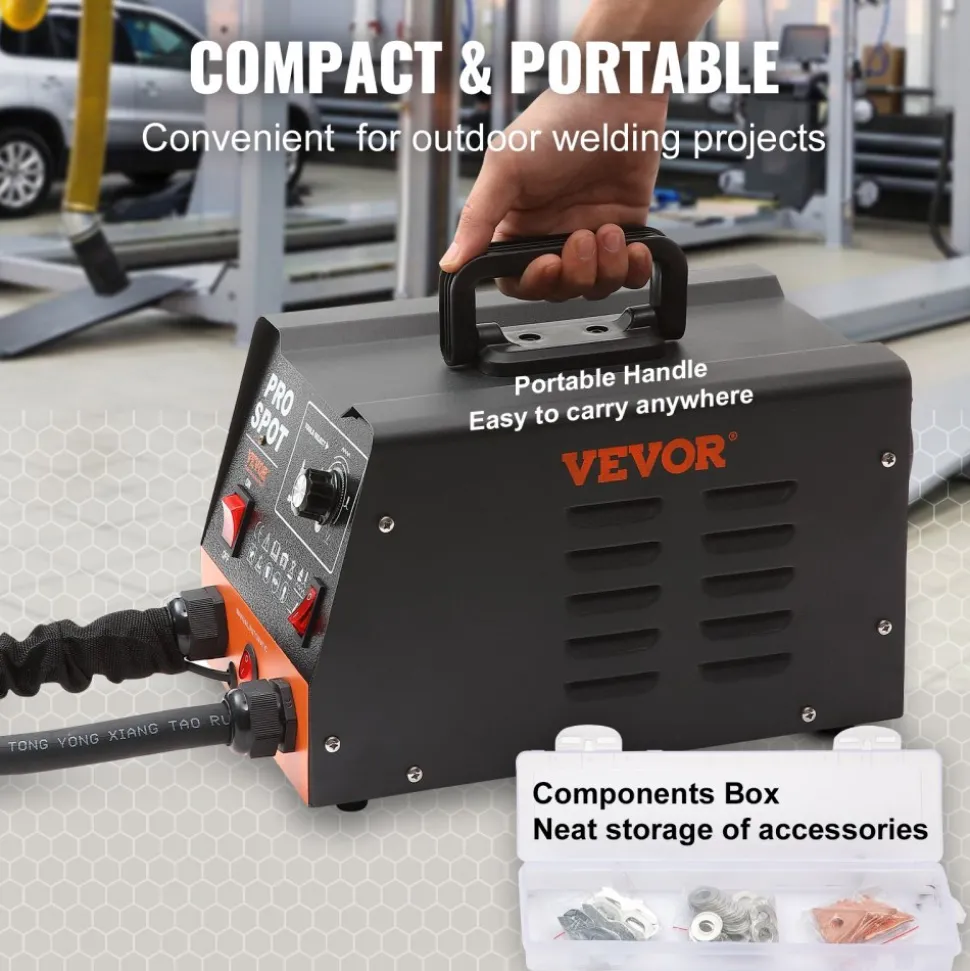VEVOR Stud Welder Dent Repair Kit, 3KW Spot Welder Dent Puller with 6 Welding Modes, Auto Body Spot Welding Dent Puller Machine & 16 Types of Welding Accessories for Car, Truck, Motorcycle Dent Repair