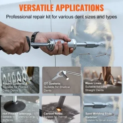 VEVOR Stud Welder Dent Repair Kit, 3KW Spot Welder Dent Puller with 6 Welding Modes, Auto Body Spot Welding Dent Puller Machine & 16 Types of Welding Accessories for Car, Truck, Motorcycle Dent Repair