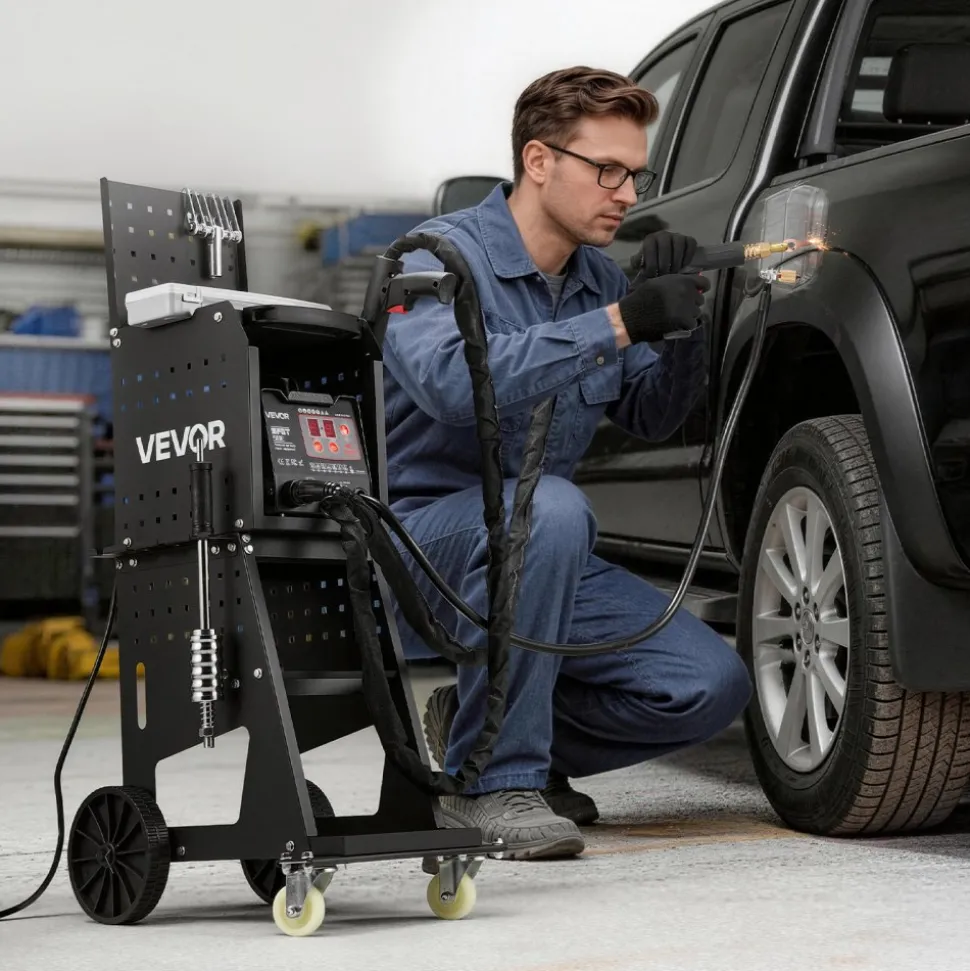 VEVOR Stud Welder Dent Repair Kit & Welding Cart, 3KW Spot Welder with 2 Welding Guns and 7 Modes, 110V Auto Body Spot Welding Dent Repair Machine for Steel Panel Repair