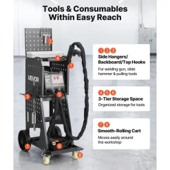 VEVOR Stud Welder Dent Repair Kit & Welding Cart, 3KW Spot Welder with 2 Welding Guns and 7 Modes, 110V Auto Body Spot Welding Dent Repair Machine for Steel Panel Repair