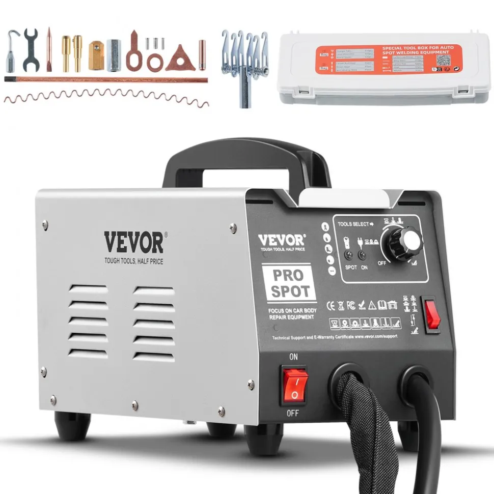 VEVOR Stud Welder Dent Repair Kit, 1.8KW Spot Welder Dent Puller with Auto/Manual Welding & 7 Versatile Modes, 110V Auto Body Spot Welding Dent Puller Machine for Car, Truck Dent Repair