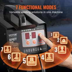 VEVOR Stud Welder Dent Repair Kit, 220V 3KW Spot Welder Dent Puller with Auto/Manual Welding & 7 Versatile Modes, Auto Body Spot Welding Dent Puller Machine for Car, Truck Dent Repair