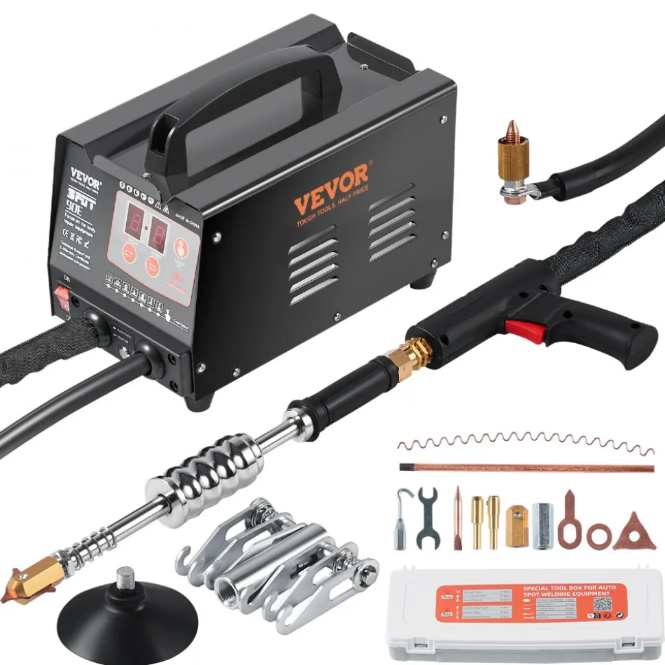 VEVOR Stud Welder Dent Repair Kit, 220V 3KW Spot Welder Dent Puller with Auto/Manual Welding & 7 Versatile Modes, Auto Body Spot Welding Dent Puller Machine for Car, Truck Dent Repair