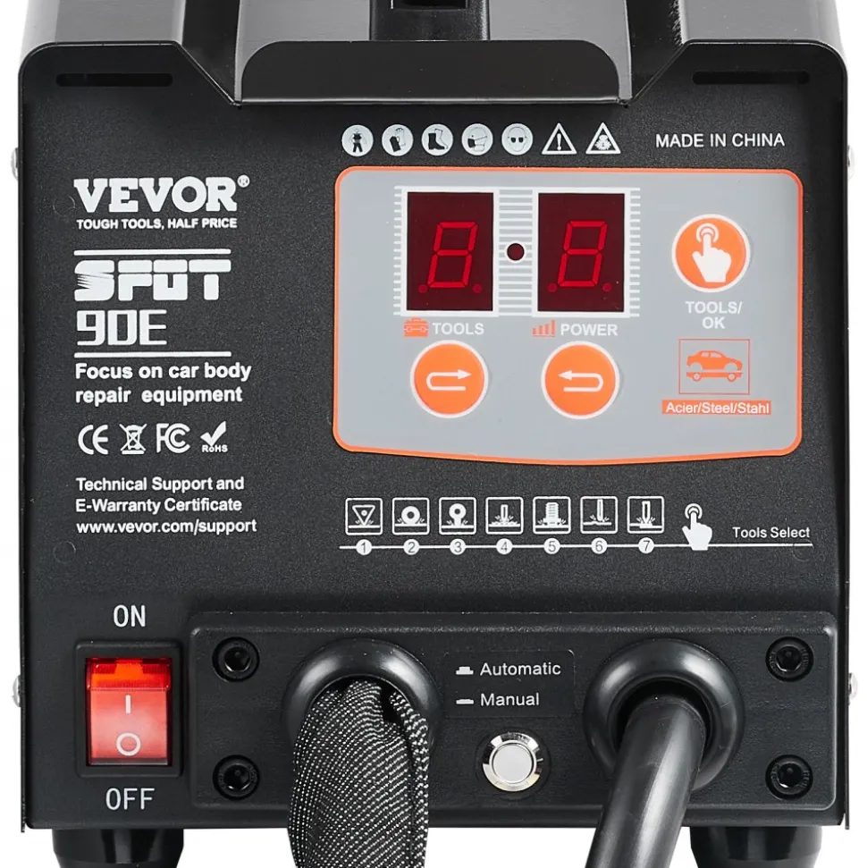 VEVOR Stud Welder Dent Repair Kit, 220V 3KW Spot Welder Dent Puller with Auto/Manual Welding & 7 Versatile Modes, Auto Body Spot Welding Dent Puller Machine for Car, Truck Dent Repair
