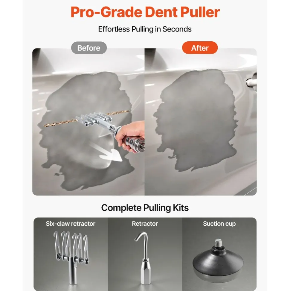 VEVOR Stud Welder Dent Repair Kit, 110V Spot Welding Machine with Slide Hammer Dent Puller, Professional Dent Removal Kit for Auto Body Dent Repair