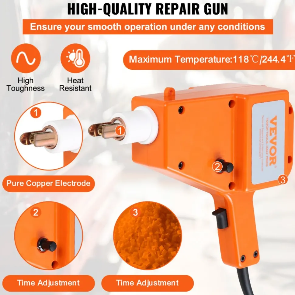 VEVOR Stud Welder Kit, 5500 Stud Welder Dent Repair Kit, 800VA Spot Welder Stud, 110V Welder Stud Kit, Stud Gun Dent Puller Kit with Complete Accessories, Dent Welder Repair for Auto Body Repairing