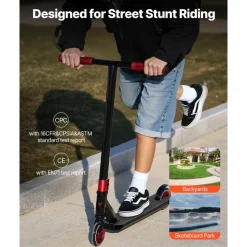 VEVOR Stunt Scooter, Pro Complete Trick Scooters for Kids Ages 11-13 Years, Teens, Adults, Boys, and Girls, Freestyle Street Rider for Intermediate and Beginner, Double Layer Lightweight Aluminum Deck