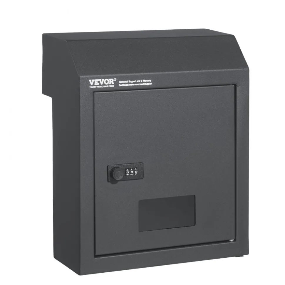 VEVOR Sturdy Metal Key Locker, Combo Lock, Mountable on Wall, 12'', Charcoal Gray, Ensures Safe Keeping of Mail and Keys