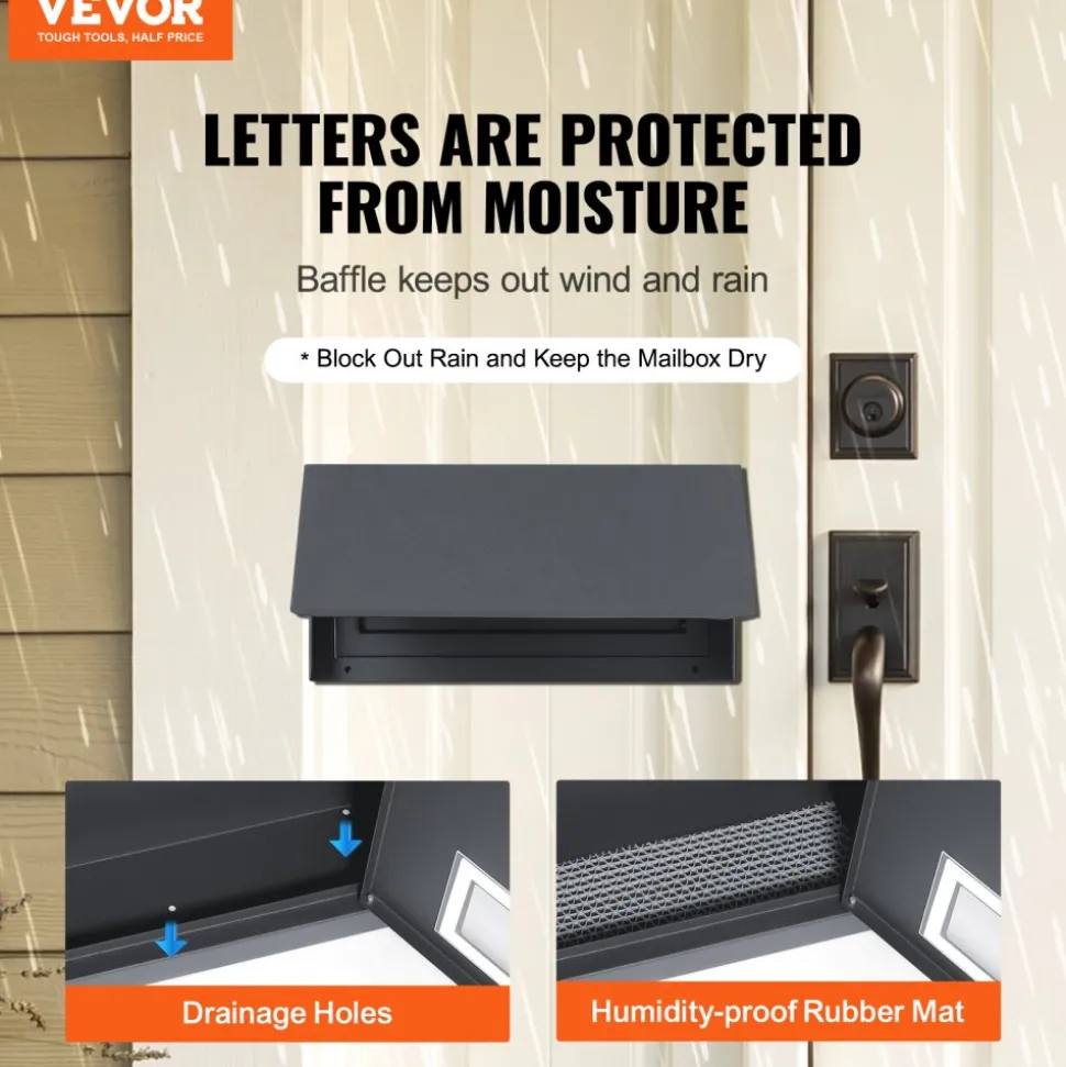 VEVOR Sturdy Metal Key Locker, Combo Lock, Mountable on Wall, 12'', Charcoal Gray, Ensures Safe Keeping of Mail and Keys