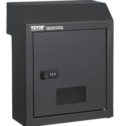 VEVOR Sturdy Metal Key Locker, Combo Lock, Mountable on Wall, 12'', Charcoal Gray, Ensures Safe Keeping of Mail and Keys