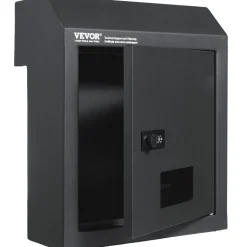 VEVOR Sturdy Metal Key Locker, Combo Lock, Mountable on Wall, 12'', Charcoal Gray, Ensures Safe Keeping of Mail and Keys