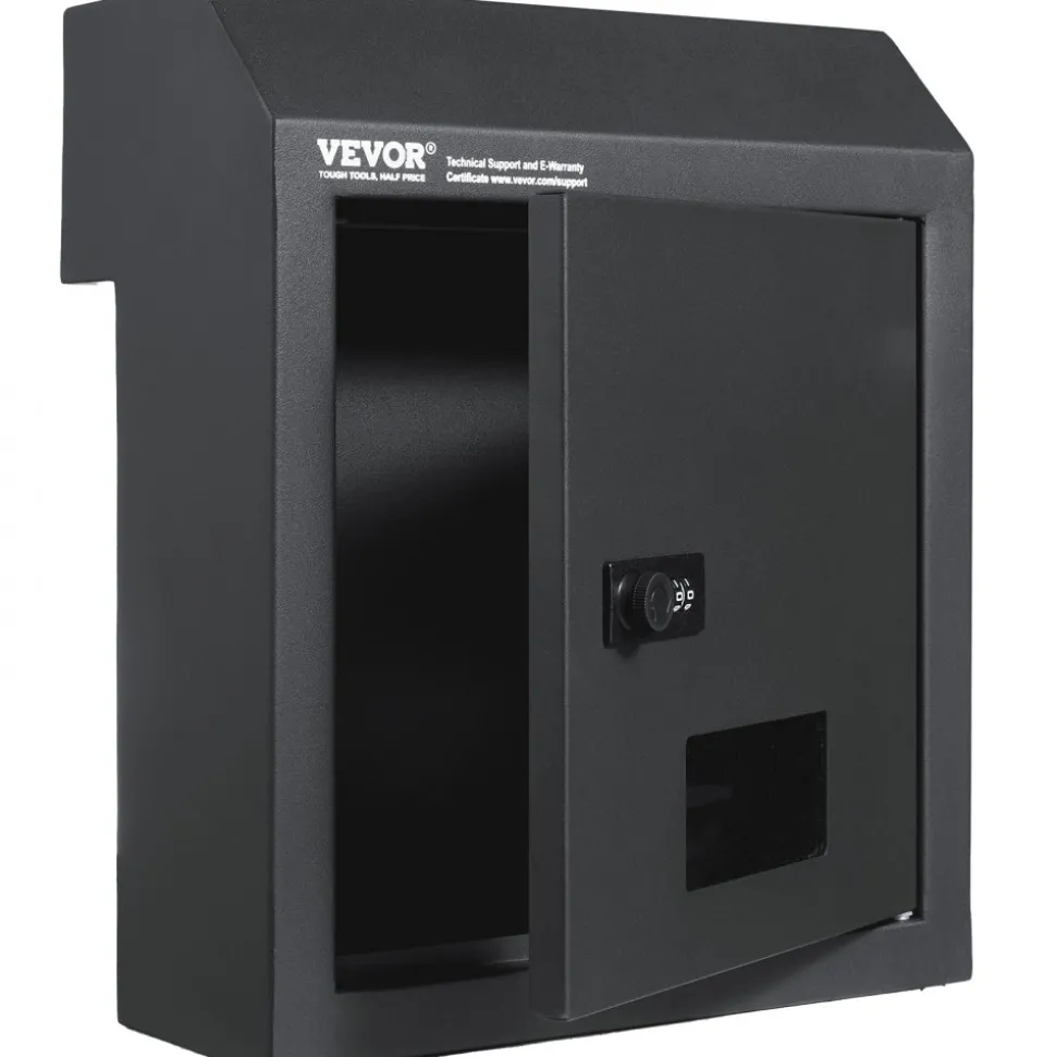 VEVOR Sturdy Metal Key Locker, Combo Lock, Mountable on Wall, 12'', Charcoal Gray, Ensures Safe Keeping of Mail and Keys
