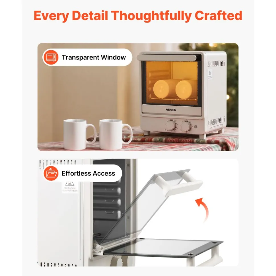 VEVOR Sublimation Oven Machine, 13 Qt, Fits 20oz Tumblers, with 50 Shrink Films, 1 Tape and 2 Heat Gloves, Oven for Sublimation Blank Tumblers, Mugs, Bowls, Off-White