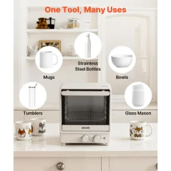 VEVOR Sublimation Oven Machine, 13 Qt, Fits 20oz Tumblers, with 50 Shrink Films, 1 Tape and 2 Heat Gloves, Oven for Sublimation Blank Tumblers, Mugs, Bowls, Off-White