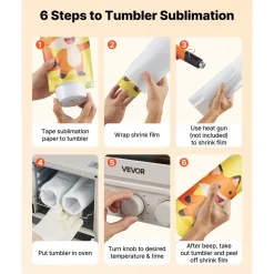 VEVOR Sublimation Oven Machine, 13 Qt, Fits 20oz Tumblers, with 50 Shrink Films, 1 Tape and 2 Heat Gloves, Oven for Sublimation Blank Tumblers, Mugs, Bowls, Off-White