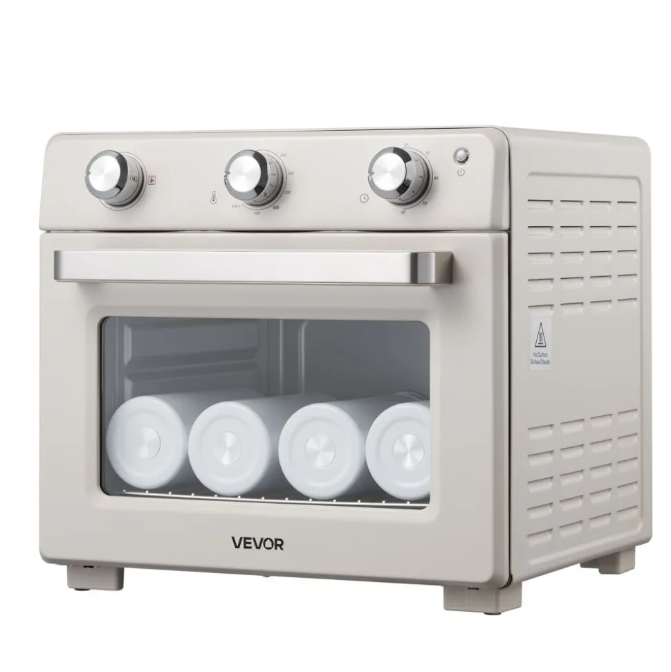 VEVOR Sublimation Oven Machine, 26 Qt, Fits 40oz Tumblers, with 50 Shrink Films, 1 Tape and 2 Heat Gloves, 360° Turbo Convection for Sublimation Blank Tumblers, Mugs, Bowls, Off-White