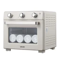 VEVOR Sublimation Oven Machine, 26 Qt, Fits 40oz Tumblers, with 1 Heat Air Gun, 50 Shrink Films, 1 Tape and 2 Heat Gloves, 360° Turbo Convection for Sublimation Blank Tumblers, Mugs, Bowls, Off-White