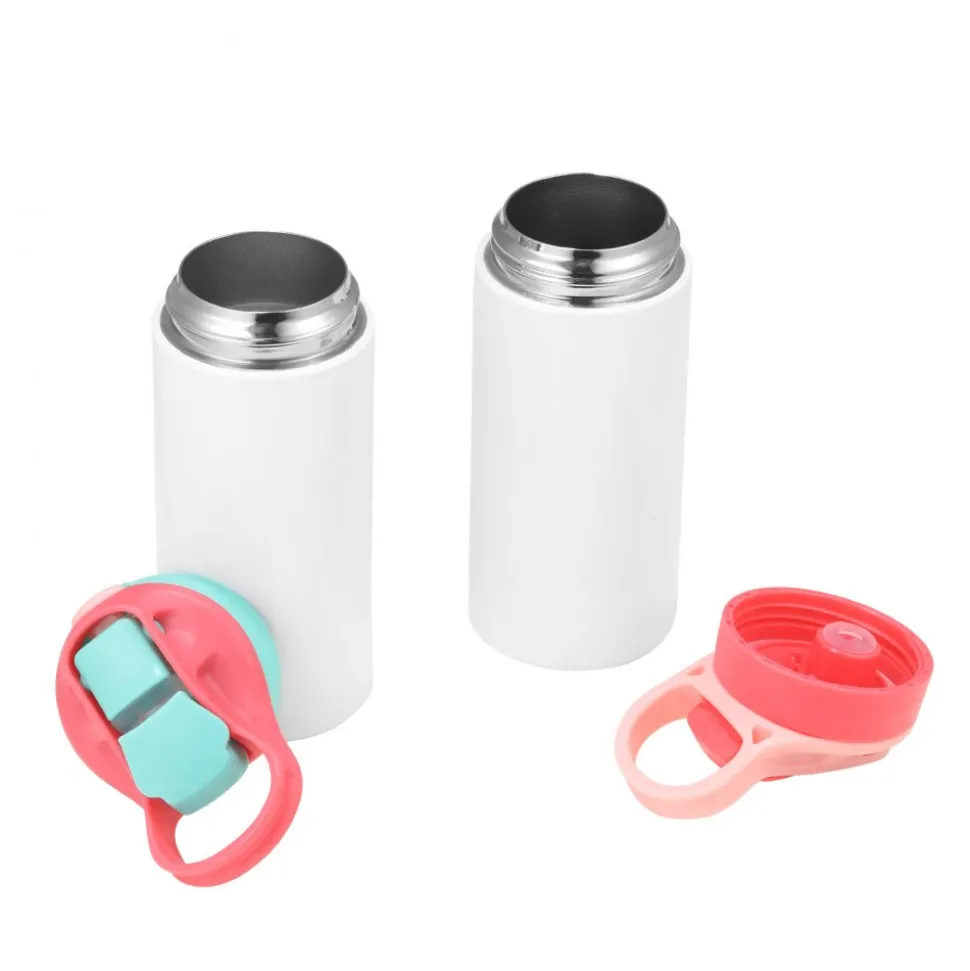 VEVOR Sublimation Tumblers, 12 Pack, 12 oz Kids Sublimation Water Bottles, Food-Grade Stainless Steel Cups with Lids and Straws, Double Wall Insulated Tumbler Blank, for DIY Personalized Customization