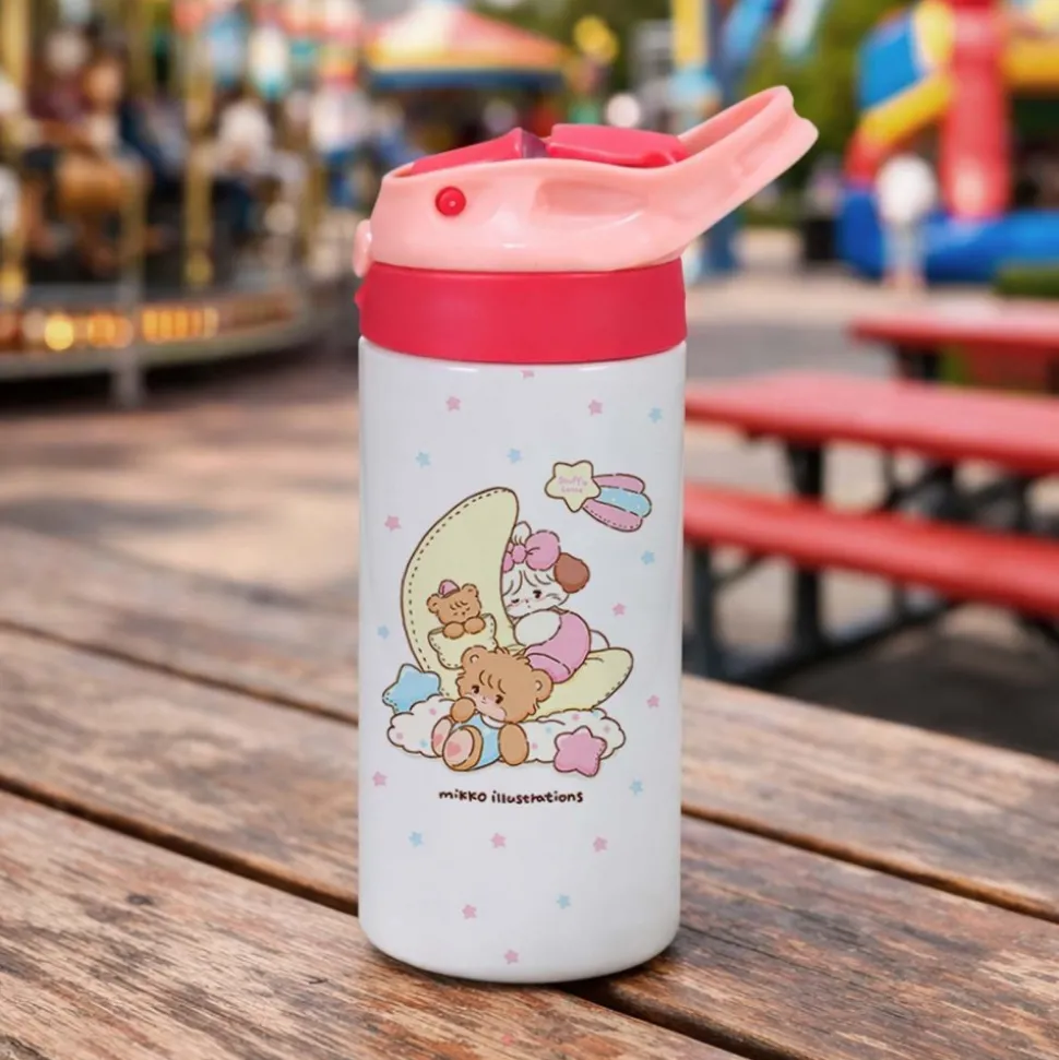 VEVOR Sublimation Tumblers, 12 Pack, 12 oz Kids Sublimation Water Bottles, Food-Grade Stainless Steel Cups with Lids and Straws, Double Wall Insulated Tumbler Blank, for DIY Personalized Customization
