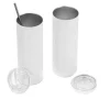 VEVOR Sublimation Tumblers, 4 Pack, 20 oz Skinny Straight Tumblers Bulk, Stainless Steel Sublimation Cups with Lids and Straws, Double Wall Insulated Tumbler Blank, for DIY Personalized Customization