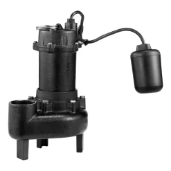 VEVOR Submersible Sewage Pump, 1 HP, 5200 GPH Cast Iron Sewage/Effluent Pump with Automatic Tethered Float Switch, 2-Inch NPT Discharge, 120V, 25 ft Max Lift, for Basement, Septic Tank, Residential