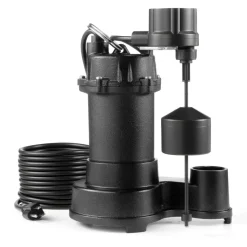 VEVOR Submersible Sewage Pump, 1/2 HP, 4800 GPH Cast Iron Sewage/Effluent Pump with Automatic Tethered Float Switch, 2-Inch NPT Discharge, 120V, 20 ft Max Lift, for Basement, Septic Tank, Residential