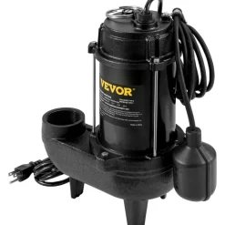 VEVOR Submersible Sewage Pump, 3/4 HP, 5880 GPH, 1050W, Durable Cast Iron, Includes 2