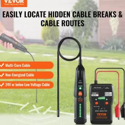 VEVOR Subterranean Wire Locator, Up to 6.5 FT Detection Depth, Earphone-Included Cable Tracer and Break Detector, 3280 FT Detection Range, Ideal for Locating Hidden Pet Fences and Sprinkler Valves
