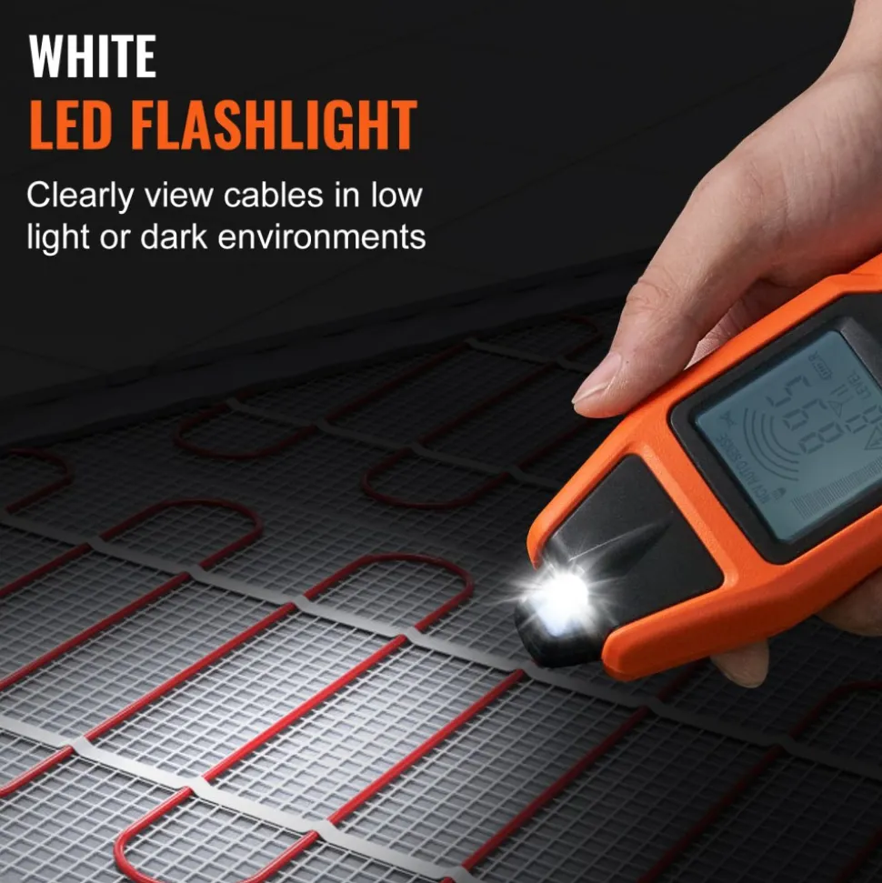 VEVOR Subterranean Wire Tracker, Up to 3 FT Detection Depth, Voltage Range 12-600V, Circuit and Line Break Locator, Extends to 6561 FT for Underground Pipes, Electric Fencing, Hidden Wires