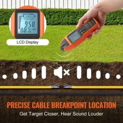 VEVOR Subterranean Wire Tracker, Up to 3 FT Detection Depth, Voltage Range 12-600V, Circuit and Line Break Locator, Extends to 6561 FT for Underground Pipes, Electric Fencing, Hidden Wires
