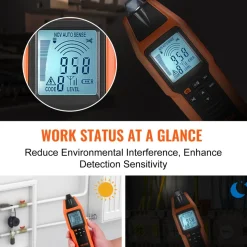 VEVOR Subterranean Wire Tracker, Up to 3 FT Detection Depth, Voltage Range 12-600V, Circuit and Line Break Locator, Extends to 6561 FT for Underground Pipes, Electric Fencing, Hidden Wires