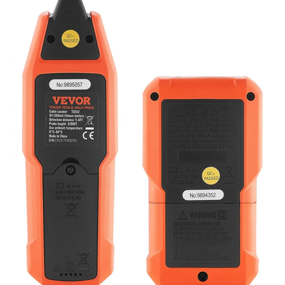 VEVOR Subterranean Wire Tracker, Up to 3 FT Detection Depth, Voltage Range 12-600V, Circuit and Line Break Locator, Extends to 6561 FT for Underground Pipes, Electric Fencing, Hidden Wires