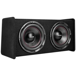 VEVOR Subwoofer Bass Package, 12 in, 490W RMS, Dual Car Audio Subwoofer and Amp Package, with Loaded Enclosure, Separate Amplifier, and Wiring Kit, for Various Vehicles Trunks, Car Audio Systems