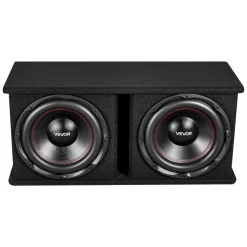 VEVOR Subwoofer Bass Package, 12 in, 1200W RMS, Dual Car Audio Subwoofer and Amp Package, with Loaded Enclosure, Separate Amplifier, and Wiring Kit, for Various Vehicles Trunks, Car Audio Systems