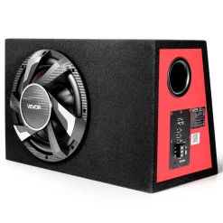 VEVOR Subwoofer Bass Package, 12 in, 245W RMS, Complete Car Audio Subwoofer and Amp Package, with Loaded Enclosure, Built-in Amplifier, and Wiring Kit, Slim Trapezoid , Compact for Car Audio Systems