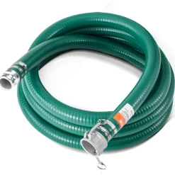 VEVOR Suction Hose, 2 in x 20 ft, Green High Quality Hose, with Camlock Connectors, and Aluminum Fittings, Fit Various Pumps, for Sewage Treatment, Water Transportation and More Agricultural Purposes