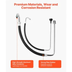 VEVOR Suction Hose Tube and Reflux Line Sets, Aluminum Alloy an Rubber Suction Hose and Reflux Line Set, Paint Sprayers Tool Part, Compatible with Multiple Airless Spraying/Line Painting Machine