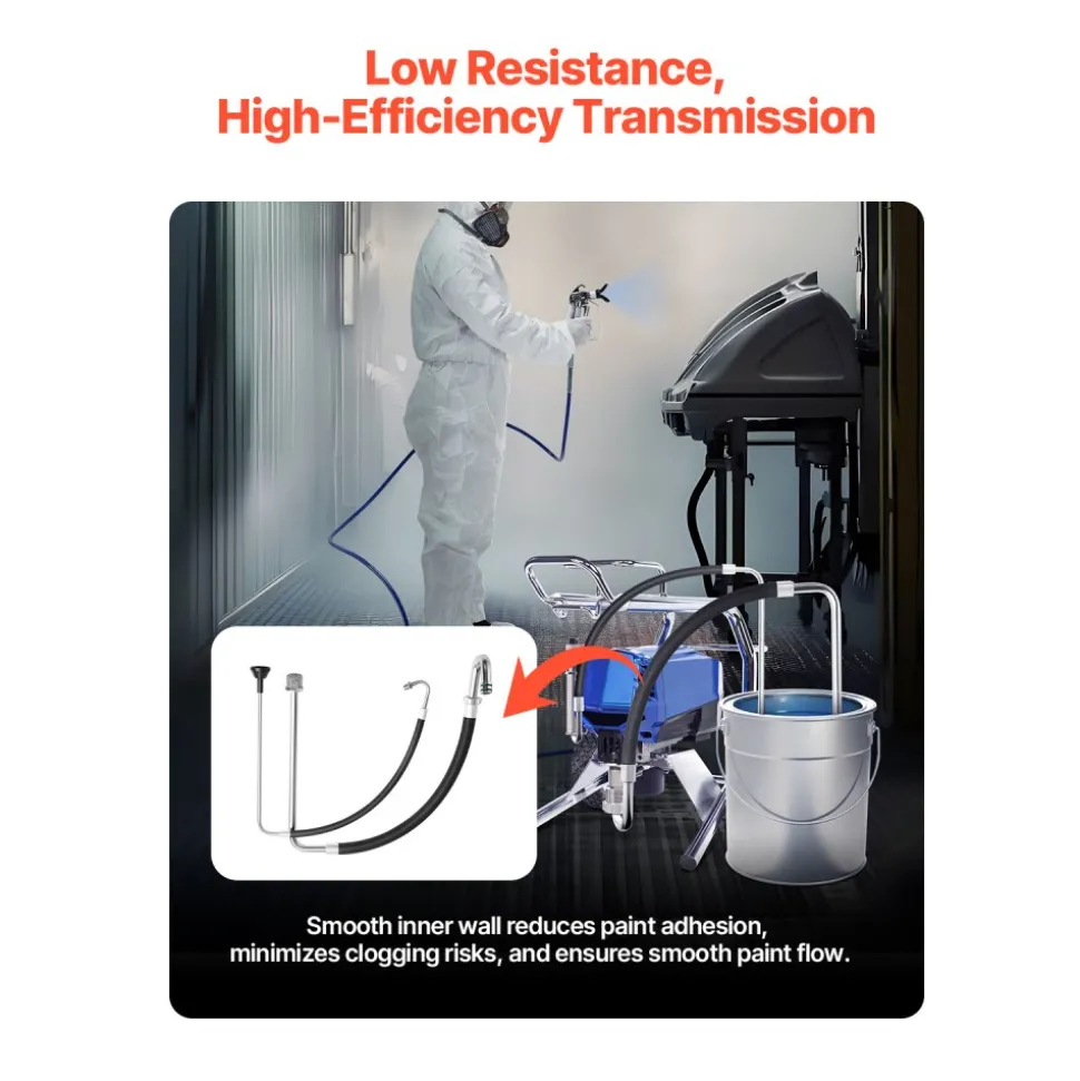 VEVOR Suction Hose Tube and Reflux Line Sets, Aluminum Alloy an Rubber Suction Hose and Reflux Line Set, Paint Sprayers Tool Part, Compatible with Multiple Airless Spraying/Line Painting Machine