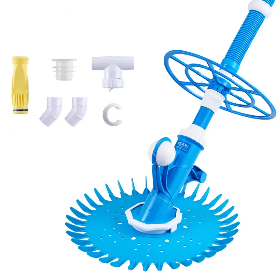 VEVOR Suction Pool Cleaner, Automatic Pool Vacuum Cleaner, Suction Side Automatic Pool Cleaner, Suction Vacuum Pool Sweeper with 12 Hoses, for In-ground Pool and Above-ground Pool Up to 20 x 35 ft