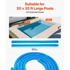 VEVOR Suction Pool Cleaner, Automatic Pool Vacuum Cleaner, Suction Side Automatic Pool Cleaner, Suction Vacuum Pool Sweeper with 12 Hoses, for In-ground Pool and Above-ground Pool Up to 20 x 35 ft