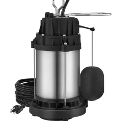 VEVOR Sump Pump, 1/2 HP 3960 GPH, Submersible Stainless Steel Water Pump, 1-1/2