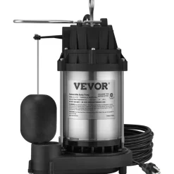 VEVOR Sump Pump, 1/2 HP 3960 GPH, Submersible Stainless Steel Water Pump, 1-1/2
