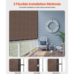 VEVOR 90% Sun Shade Cloth, 10 x 12 ft Pergola Shade Cover with Stainless Steel Grommets, Sun Shades Canopy Privacy Screen with 140 GSM HDPE Material, for Outdoor, Patio, Garden, and Backyard (Brown)