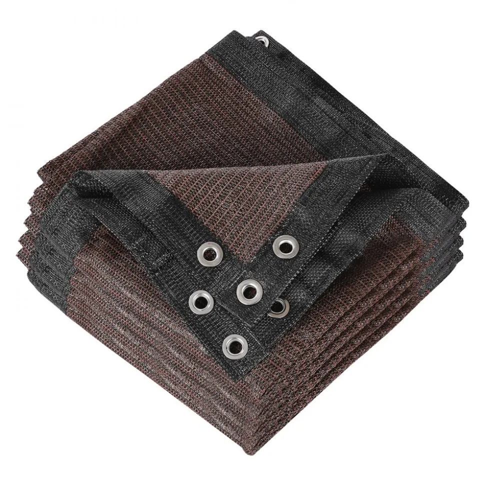 VEVOR 90% Sun Shade Cloth, 8 x 12 ft Pergola Shade Cover with Stainless Steel Grommets, Sun Shades Canopy Privacy Screen with 140 GSM HDPE Material, for Outdoor, Patio, Garden, and Backyard (Brown)